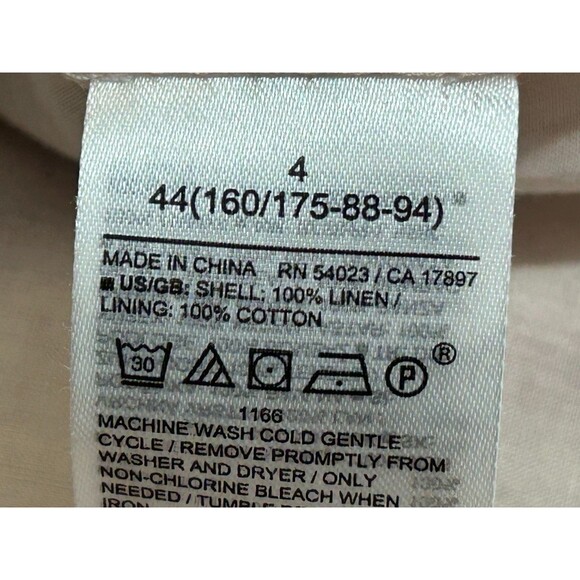 Banana Republic One Shoulder Dress Womens Size 4 Multi Linen‎ Ruffle Tie Waist - Picture 13 of 14